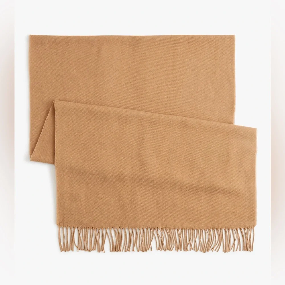 JCREW Classic Fringe scarf in Heather Camel